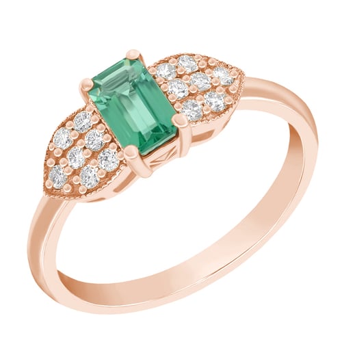 Ring mit Smaragd und Diamanten Tana