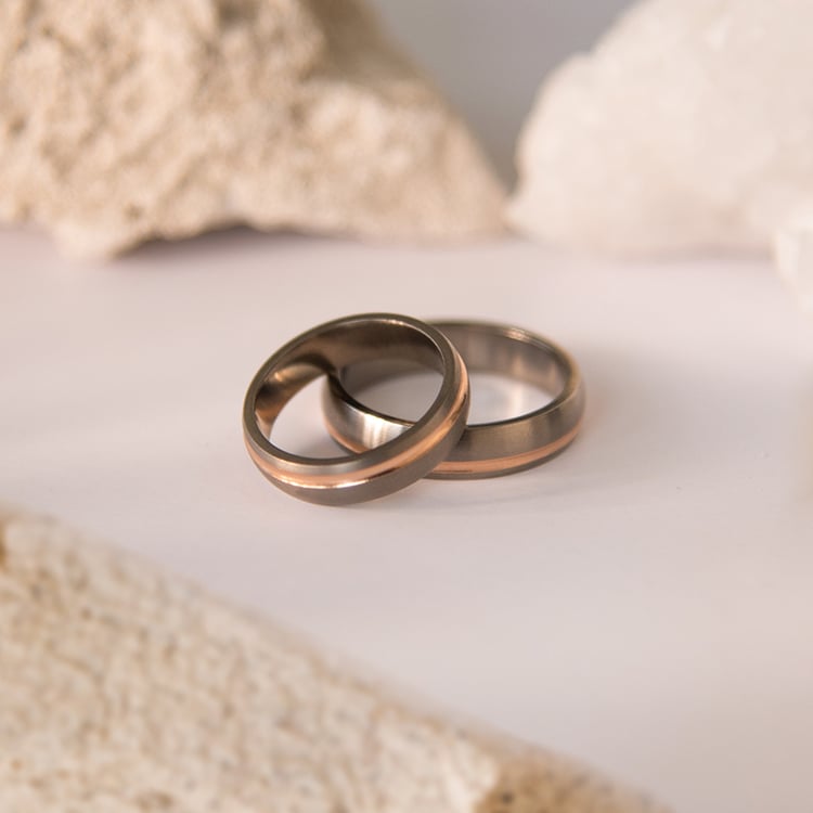 Eheringe aus Titan und Gold Gould 107540