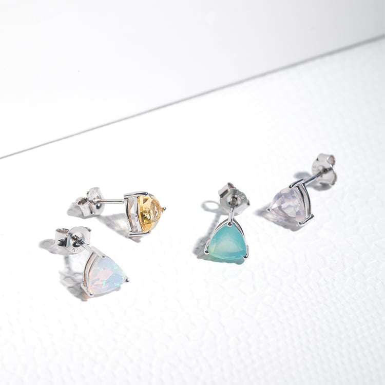 Silberne Ohrringe mit Chalcedonen Nellie 123890