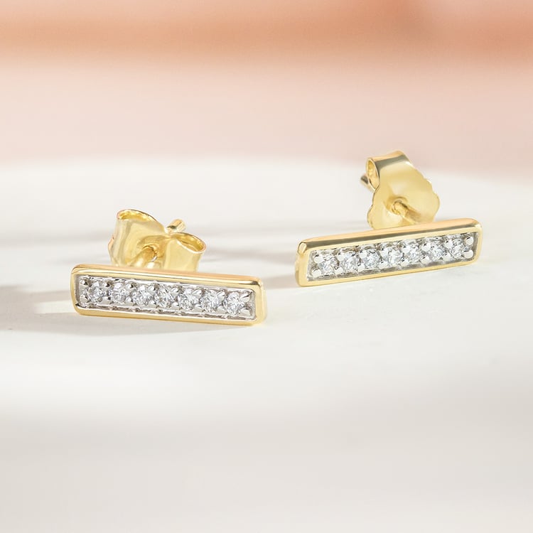 Goldene Ohrringe mit Lab Grown Diamanten Lena 163576