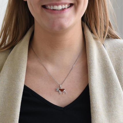 Bernsteinelch im silbernen Anhänger Farell