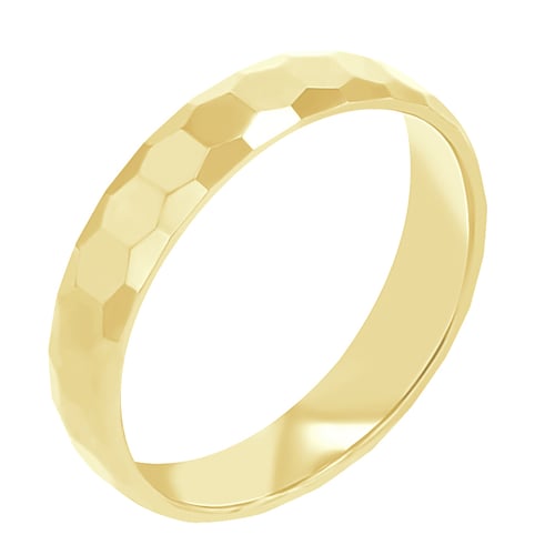 Goldene Eheringe mit Hammerschlag-Motiv Laurita