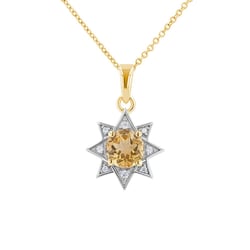 Anhänger aus Silber mit Citrinen und Zirkonia in Stern-Form Bohemia