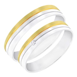 Goldene zweifarbige Trauringe mit Diamanten Harbin