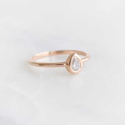 Minimalistischer Ring mit Pear Diamanten Nunez