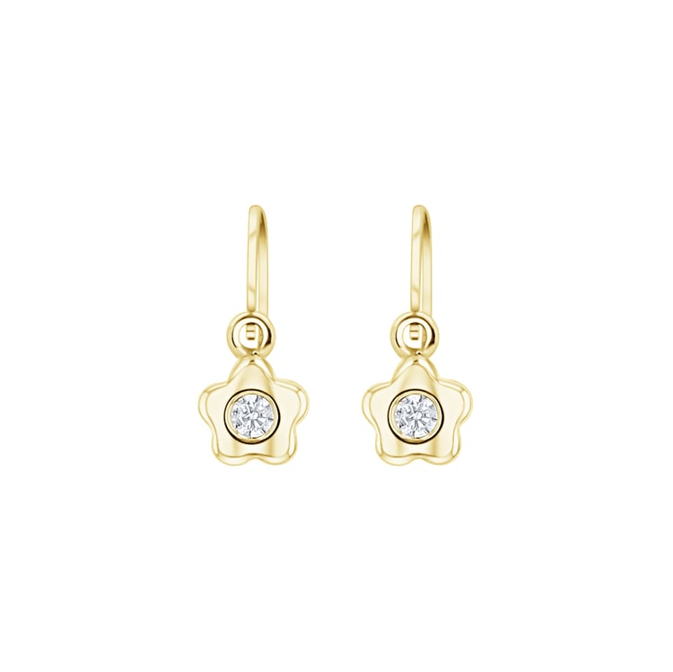 Goldene Kinder-Ohrringe mit Blume Lily