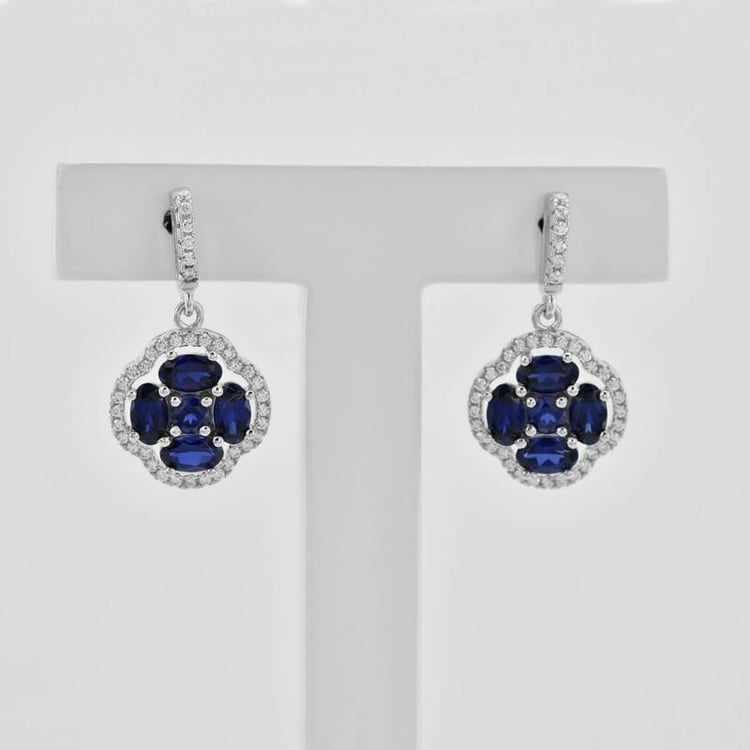Silberne Ohrringe voller Saphire Livia 42614