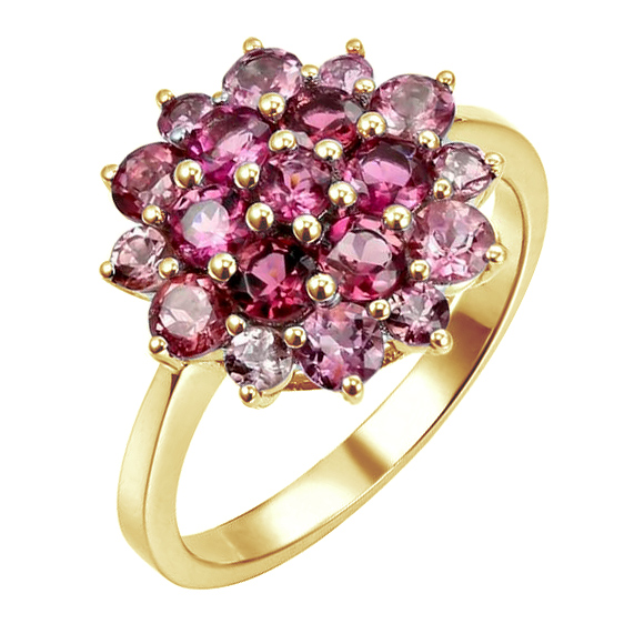 Goldring mit Blüte aus Turmalinen Fannie 82811