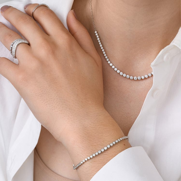 Luxuriöse Goldkette mit Diamanten Sofi 160731