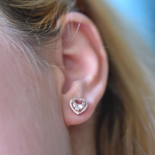 Goldene Ohrringe mit Morganit und Diamanten Iveri