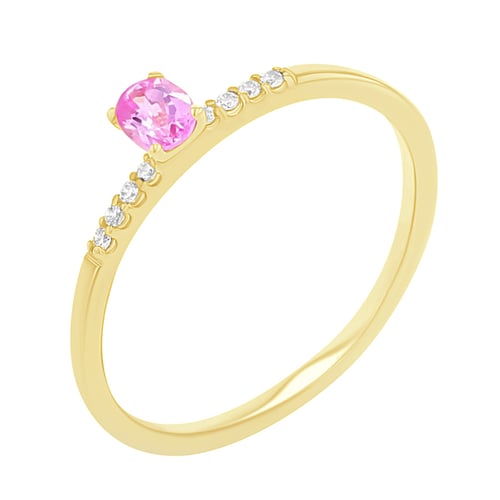 Verlobungsring mit rosa Saphir und Diamanten Terry