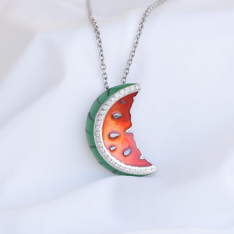 Silberner Anhänger in Melonenform Mateja 91775