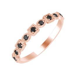 Goldener Memoryring mit schwarzen Diamanten Sanel