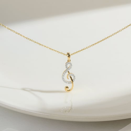 Anhänger mit Diamanten in Form eines Violinschlüssels Loena
