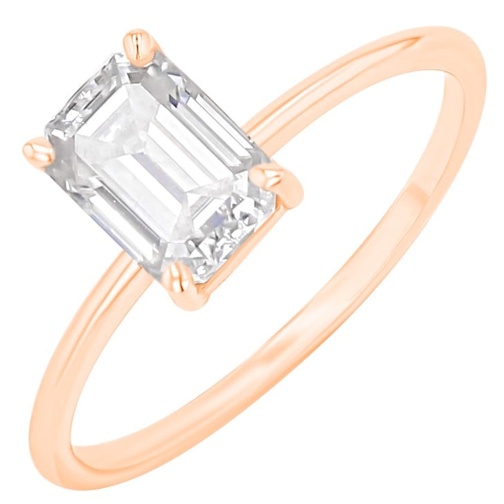 Verlobungsring mit Buchstaben und Lab Grown Diamanten im Emeraldschliff Olson 167229