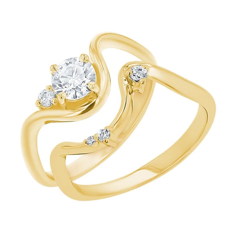 Romantisches Verlobungs-Set mit Diamantringen 155835