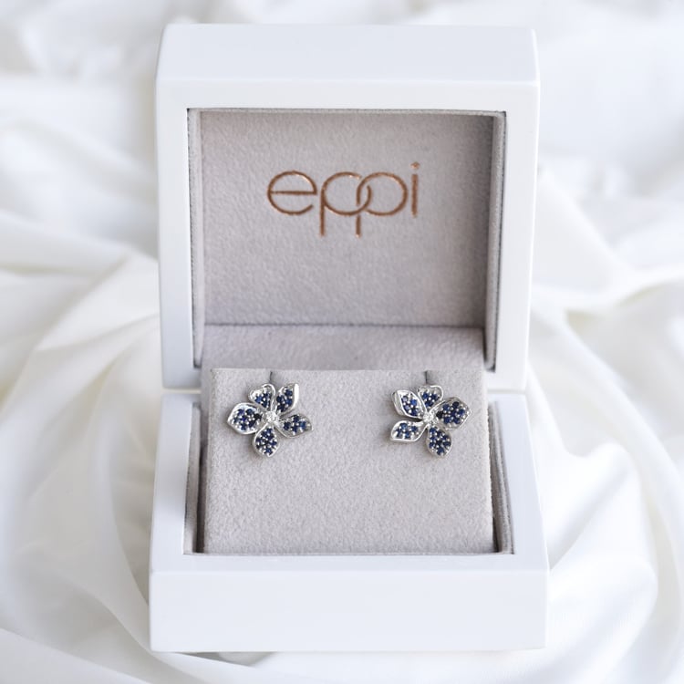 Blumenohrringe mit Saphiren und Diamanten Eavan 84987