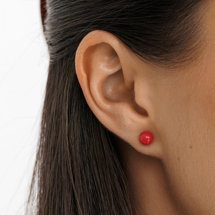 Minimalistische Ohrringe mit runden Korallen 158392