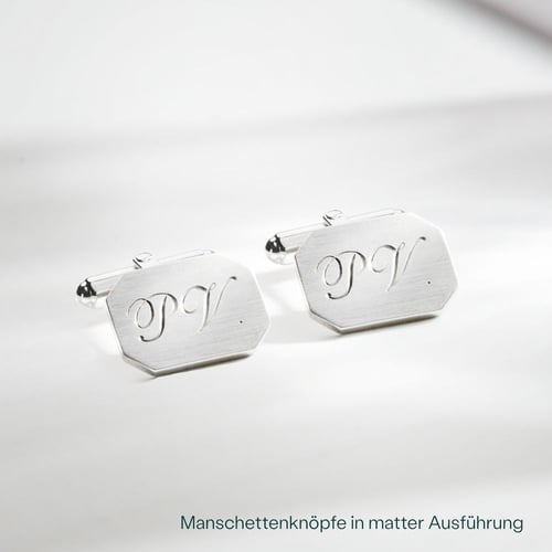 Silberne Manschettenknöpfe mit Gravur Menno