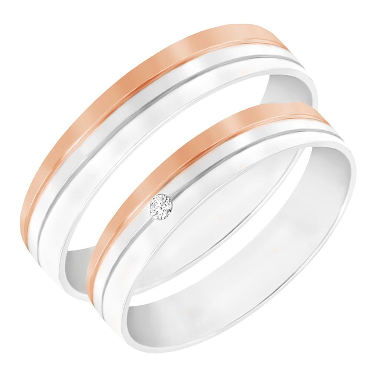 Zweifarbige Trauringe 60827