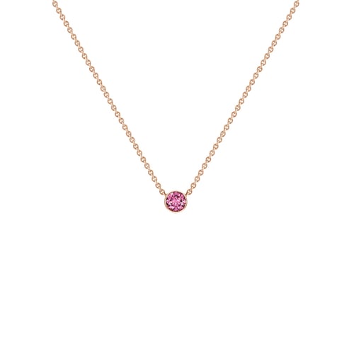Silberne minimalistische Kette mit einem rosa Saphir Glosie