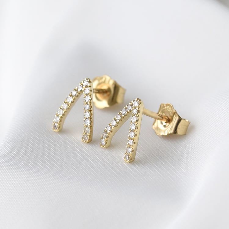 Minimalistische Ohrringe mit Diamanten Wishbone 84014
