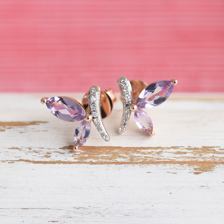 Zarte Ohrringe mit Amethysten und Diamanten Patrik 87431