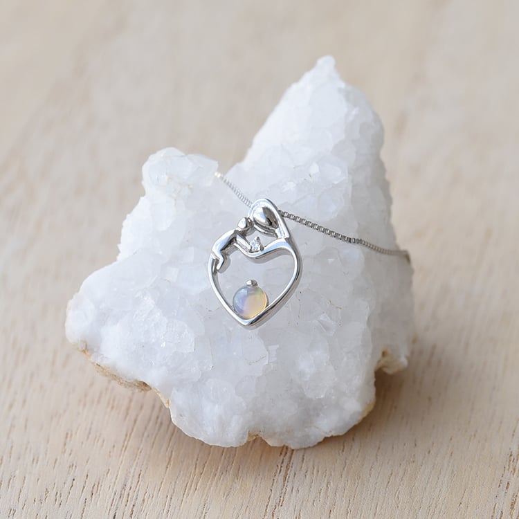 Anhänger Mutter und Kind mit weißem Opal und Diamant Ella 63359