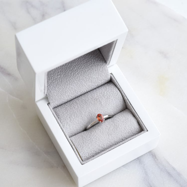 Solitärring mit orangefarbenem Saphir Aelita 86145