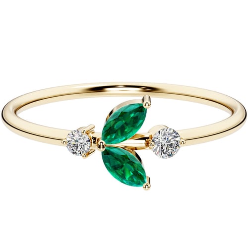Cluster Ring mit Lab Grown Smaragden und Diamanten Chace