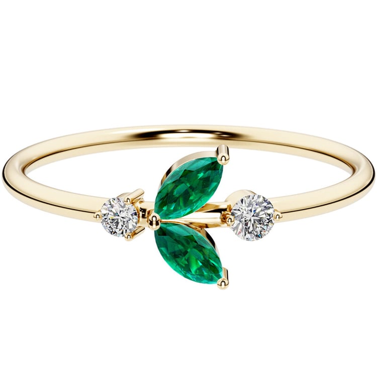 Cluster Ring mit Lab Grown Smaragden und Diamanten Chace 139804