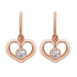 Goldene Kinderohrringe in Herzform mit Lab Grown Diamanten Ariel