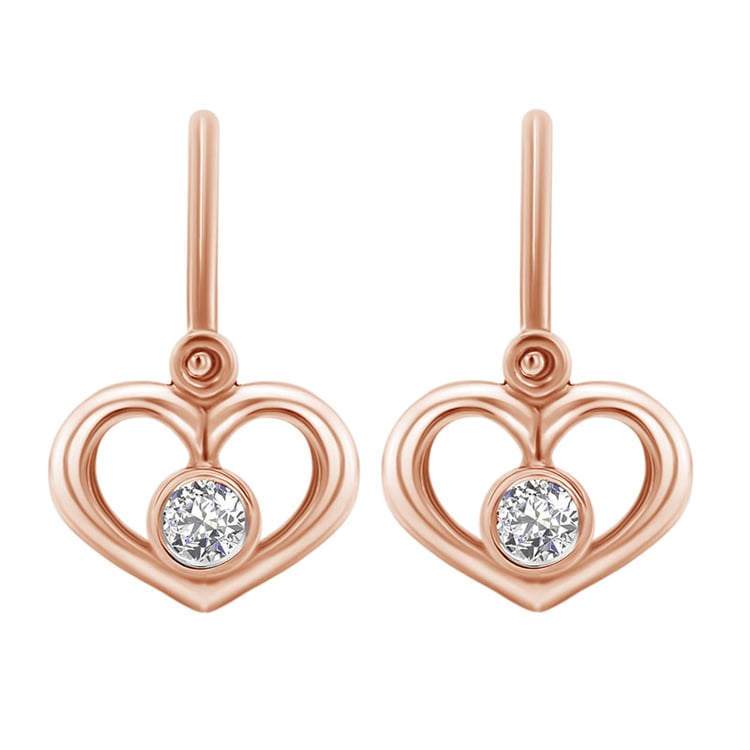 Goldene Kinderohrringe in Herzform mit Lab Grown Diamanten Ariel 145053