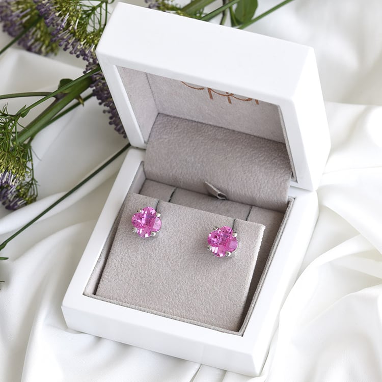 Ohrringe aus Silber mit rosa Saphiren Matylda 82354
