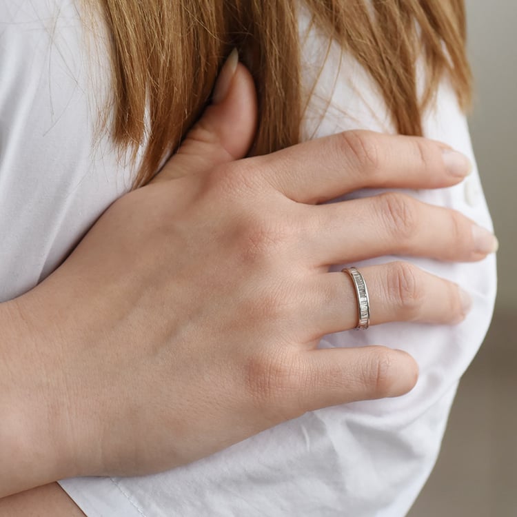 Memoryring mit Lab Grown Diamanten in Baguette-Form Pascal 90154