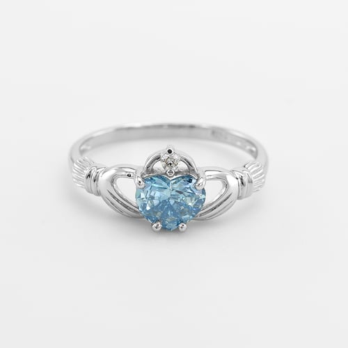 Goldener Claddagh-Ring mit Topas und Diamant Norie