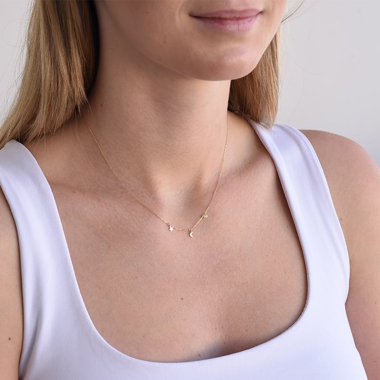 Romantische Halskette mit einem Diamanten Vahan 87061