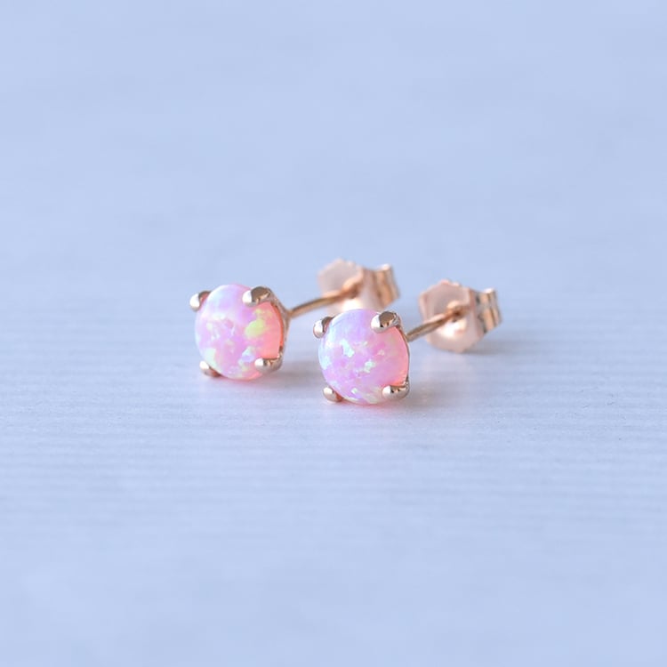 Goldohrringe mit rosa Opalen Hulda 72609