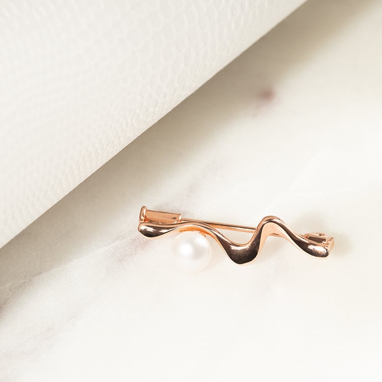 Vergoldete Brosche mit Perle Mirabella 132486