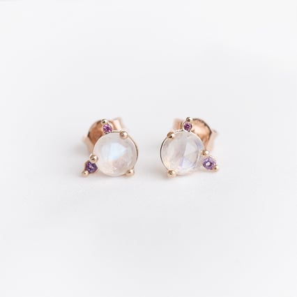 Ohrringe mit Mondstein, Amethyst und Saphir Turgay