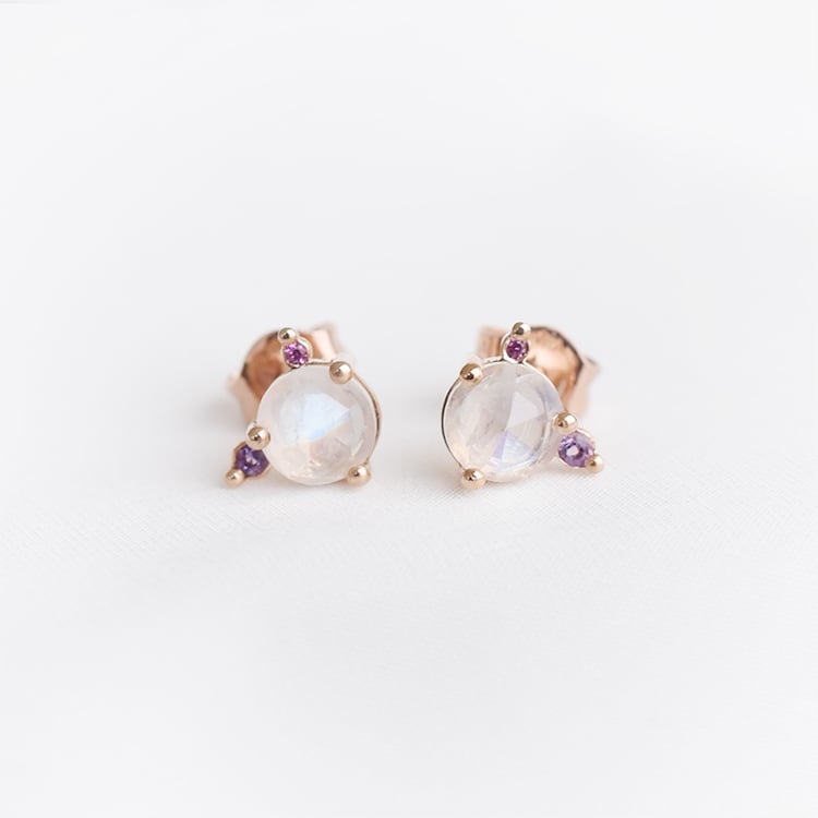 Ohrringe mit Mondstein, Amethyst und Saphir Turgay 89799