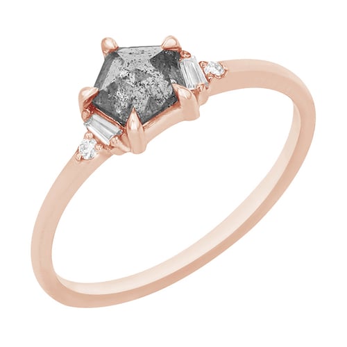 Salt and Pepper Diamant im goldenen Ring Stefan