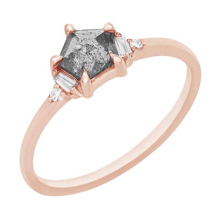 Salt and Pepper Diamant im goldenen Ring Stefan 97516