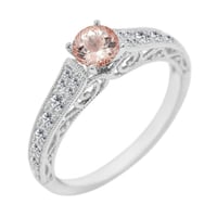 Verlobungsring im Vintage-Stil mit Morganit und Diamanten Keran