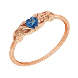 Ring mit herzförmigem Topas und Notenschlüssel Akant
