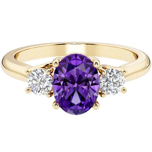 Verlobungsring mit Amethyst und Lab Grown Diamanten Brink