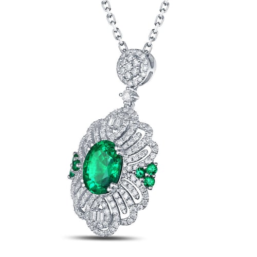 Anhänger mit Smaragden und Diamanten Kloe