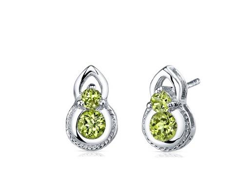 Silberne Ohrringe mit Olivinen Andie
