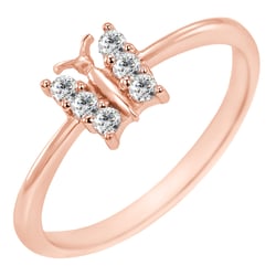 Verlobungsring mit Motiv des Schmetterlings und Diamanten Laua