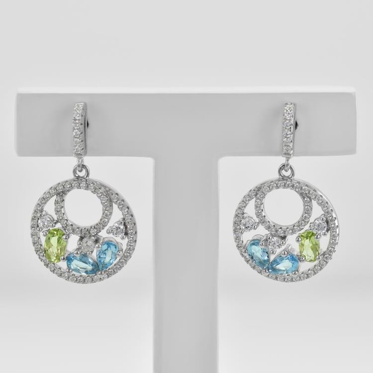 Silberne Ohrringe mit Topas und Olivin Karim 45362